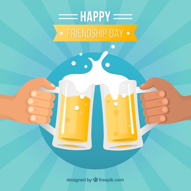 Friendship day background with beers