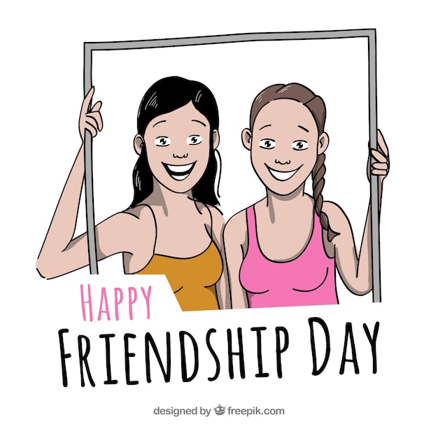 Friendship day background with best friends