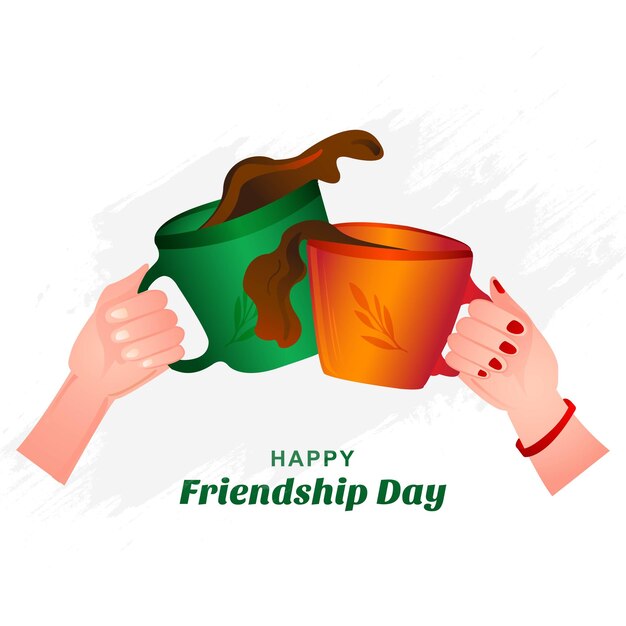 Friendship day background with coffee cup illustration background