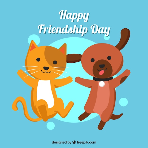 Friendship day background with cute animals