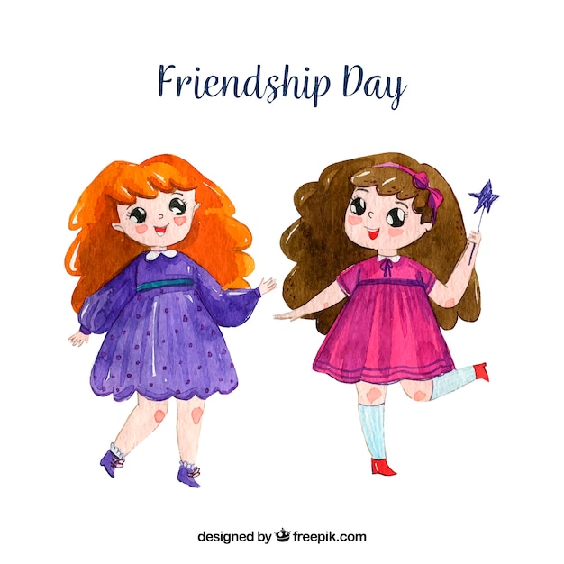 Free Vector friendship day background with friends