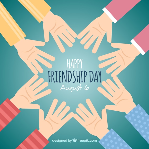 Free Vector friendship day background with hands