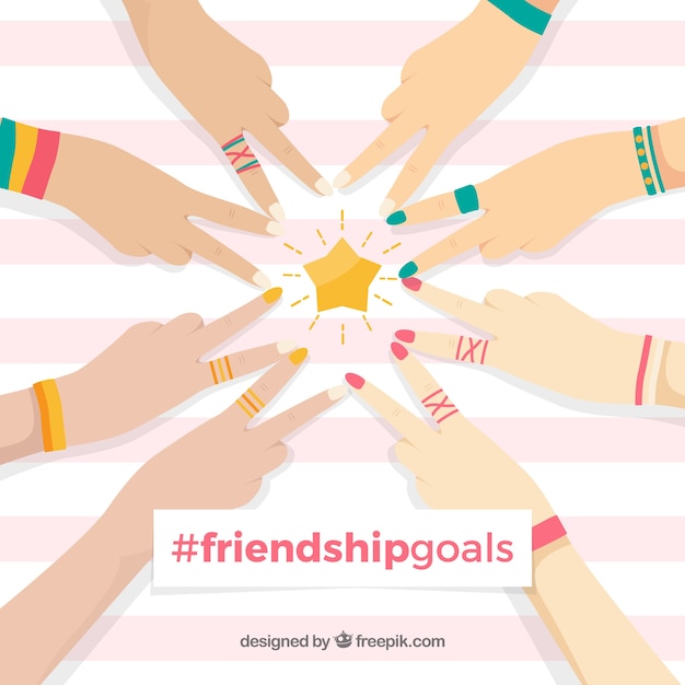 Friendship day background with hands