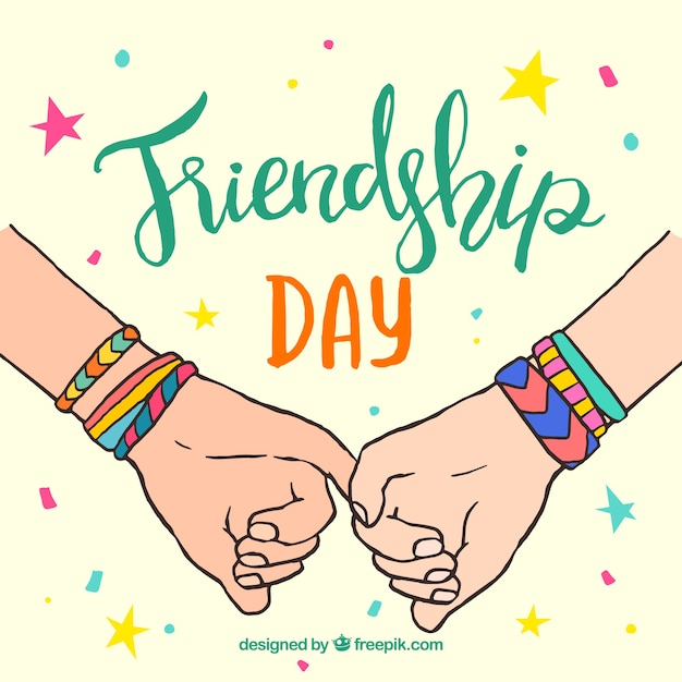 Friendship day background with hands