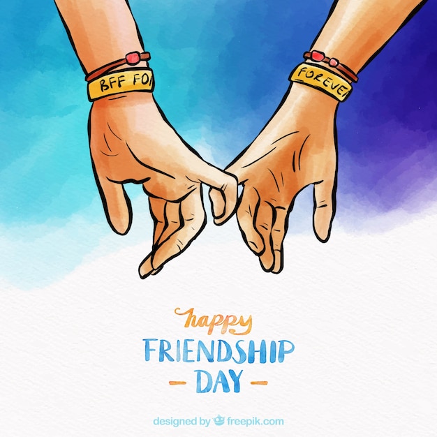 Friendship day background with hands