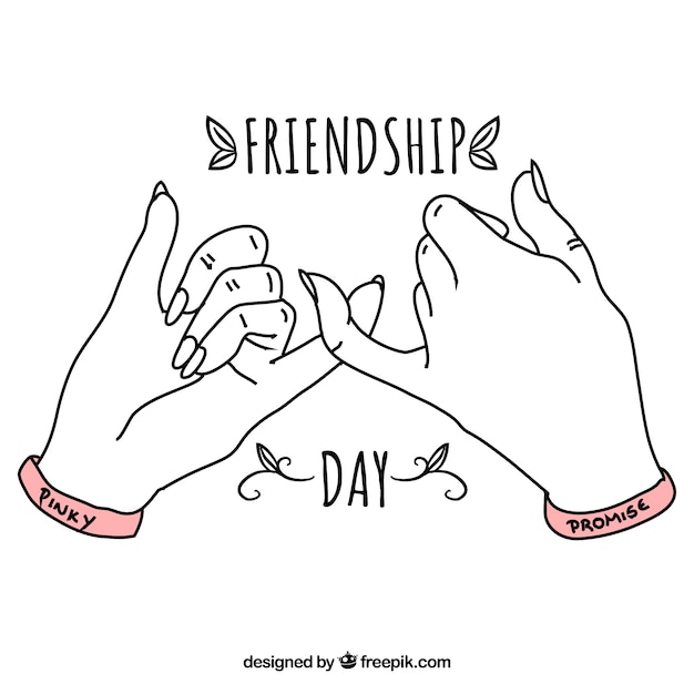 Free vector friendship day background with hands