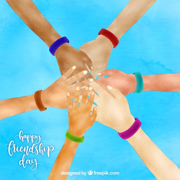 Friendship day background with hands