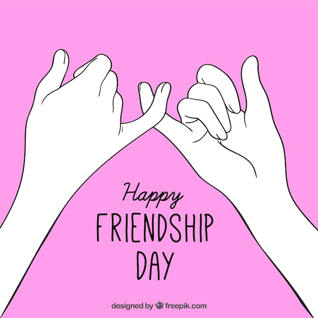 Free vector friendship day background with hands