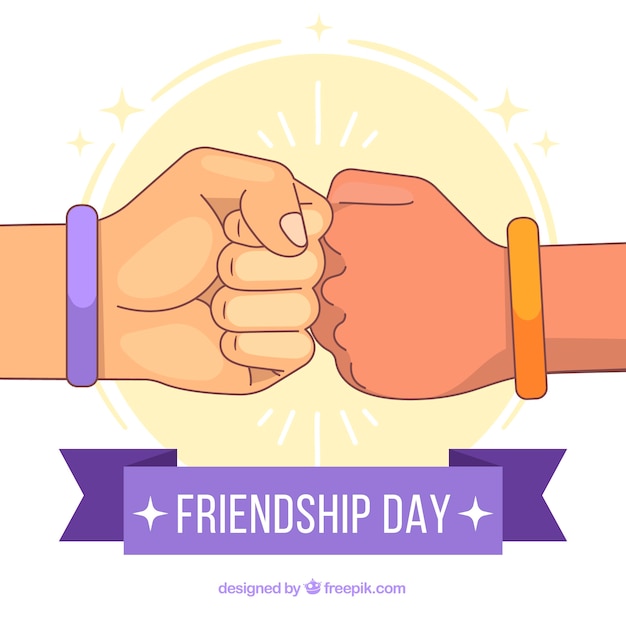 Friendship day background with hands