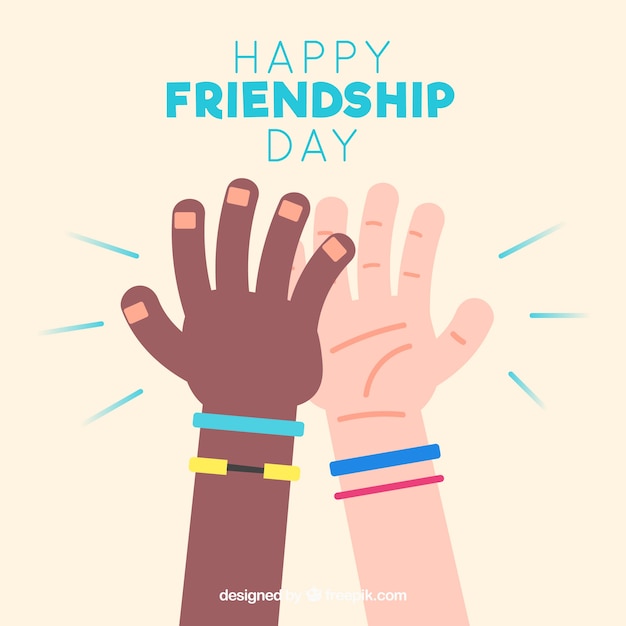 Friendship day background with hands