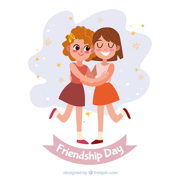 Free Vector friendship day background with happy people