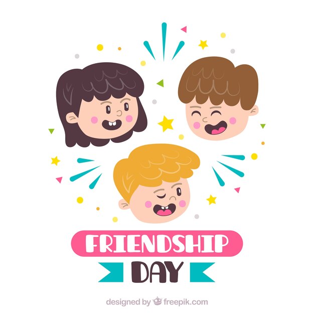 Friendship day background with happy people