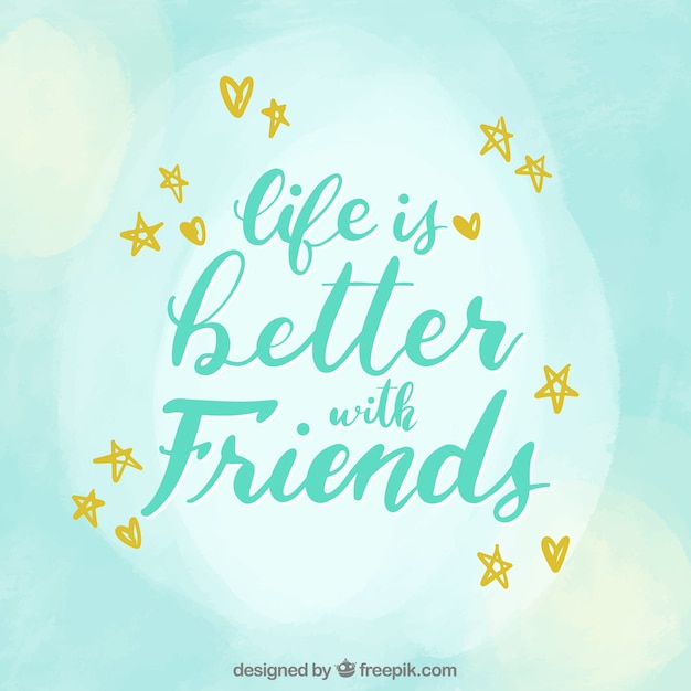 Free vector friendship day background with lettering