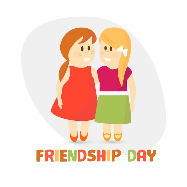 Friendship day design with two children