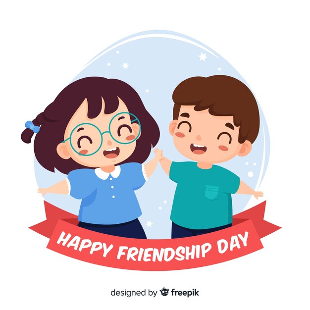 Friendship day flat design background