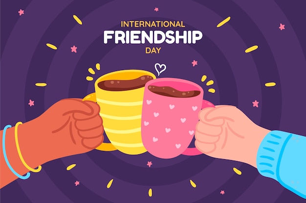 Free Vector friendship day hand drawn flat background