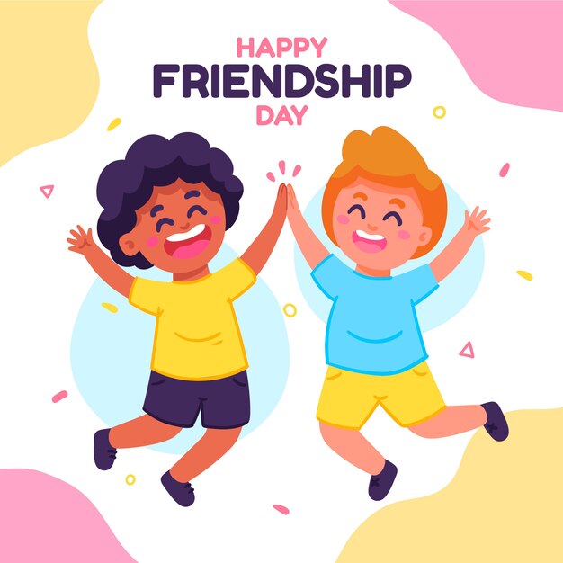 Friendship day hand drawn flat illustration