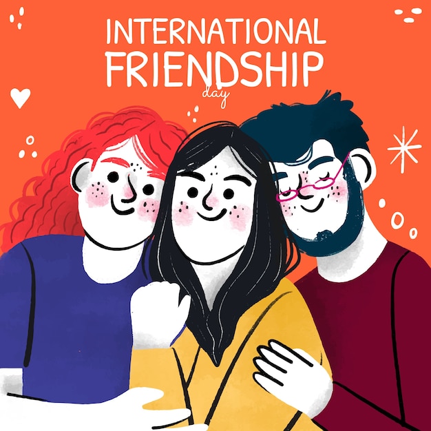 Friendship day hand drawn illustration