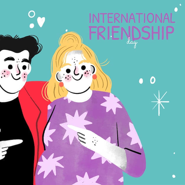 Free Vector friendship day hand drawn illustration