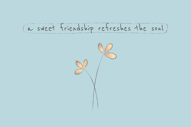 Free vector friendship quote template on aesthetic blue background