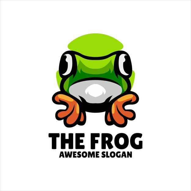 Frog mascot illustration logo design