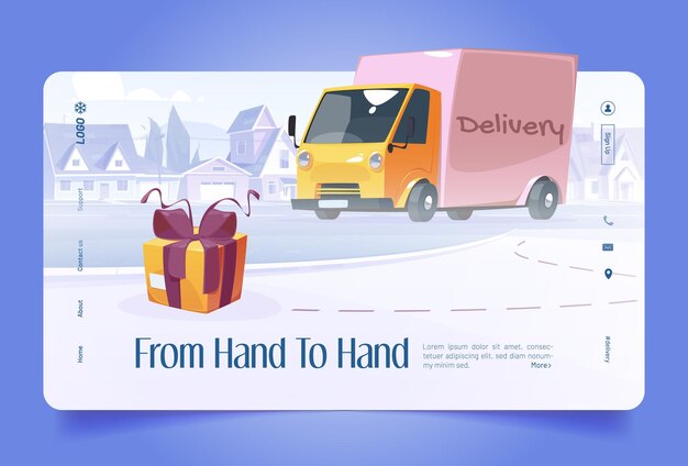 From hand to hand delivery service banner