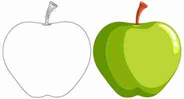 Free vector from sketch to reality apple illustration