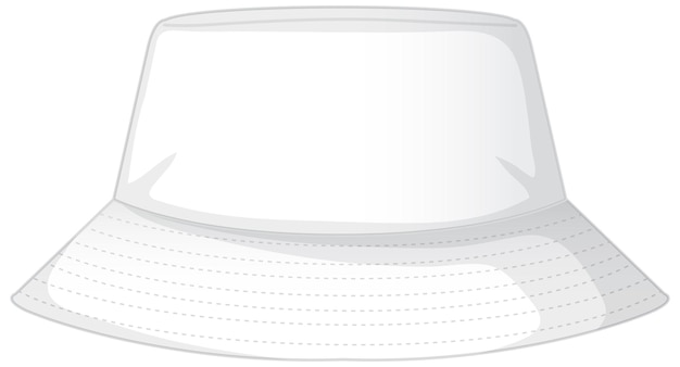 Front of basic white bucket hat isolated