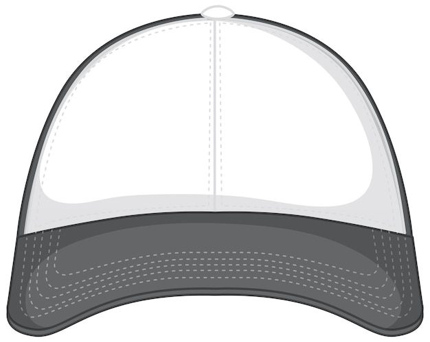 Front of basic white grey baseball cap isolated