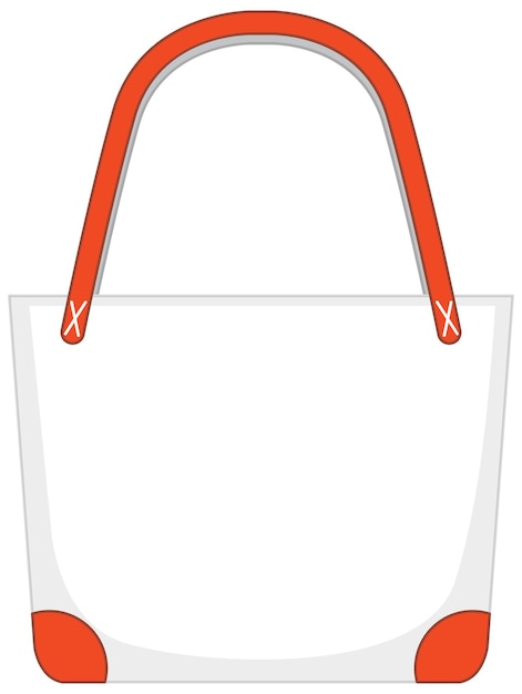 Front of basic white handbag isolated