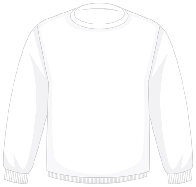 Free Vector front of basic white long sleeves isolated