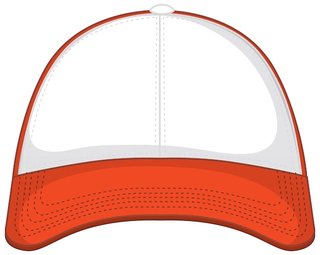 Free vector front of basic white orange baseball cap isolated