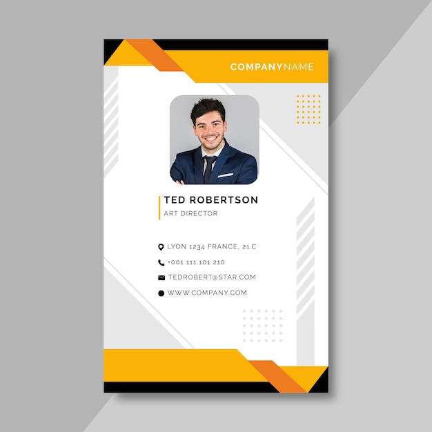 Front business id card template