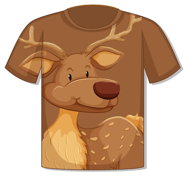 Free Vector front of t-shirt with deer template