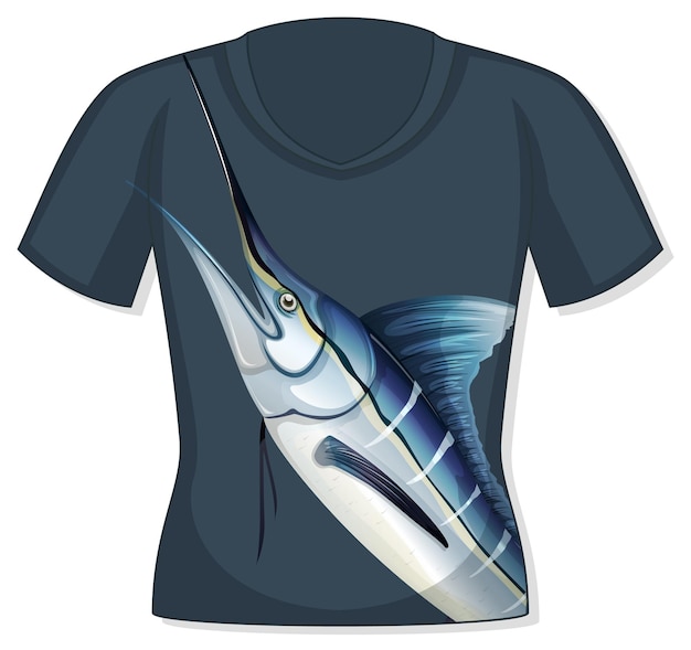 Free vector front of t-shirt with fish pattern