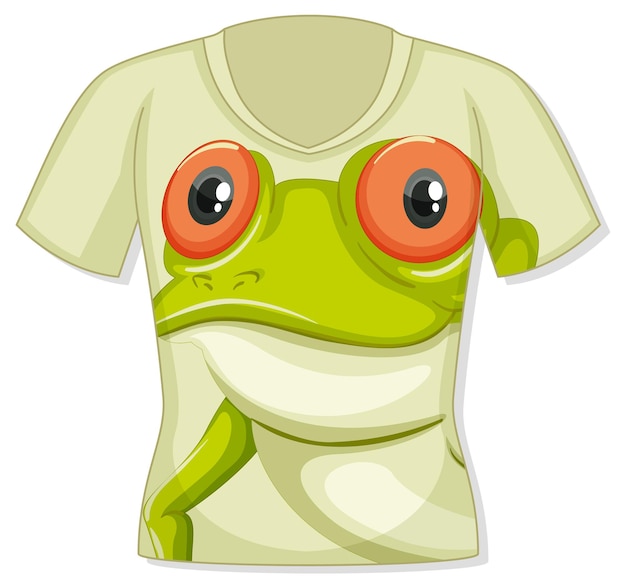 Front of t-shirt with frog pattern