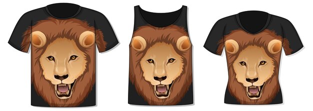 Free vector front of t-shirt with lion face template