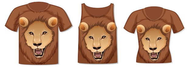 Free Vector front of t-shirt with lion face template