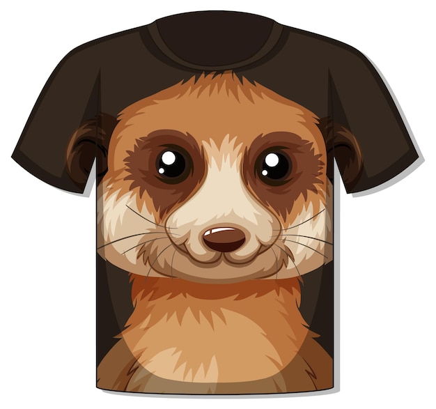 Free Vector front of t-shirt with meerkat face template