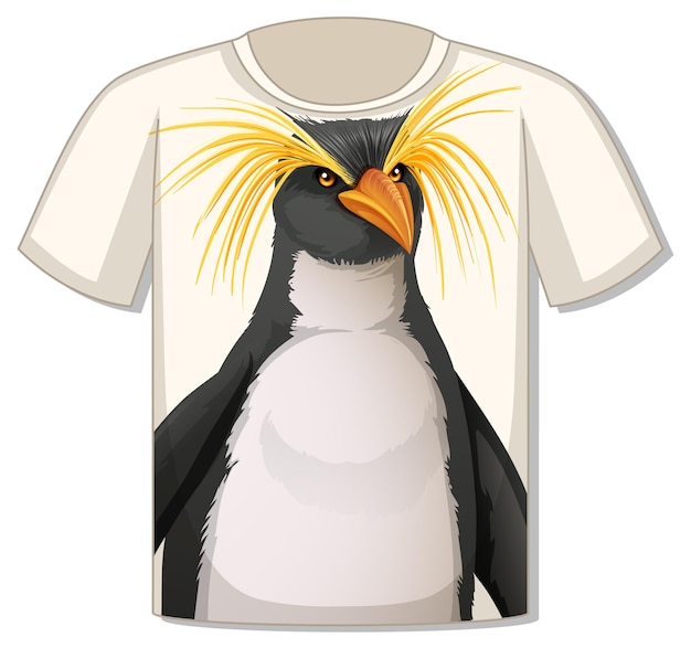 Free vector front of t-shirt with penguin template