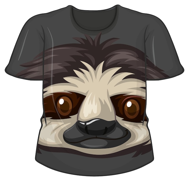 Free Vector front of t-shirt with sloth pattern