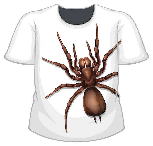 Free Vector front of t-shirt with spider pattern