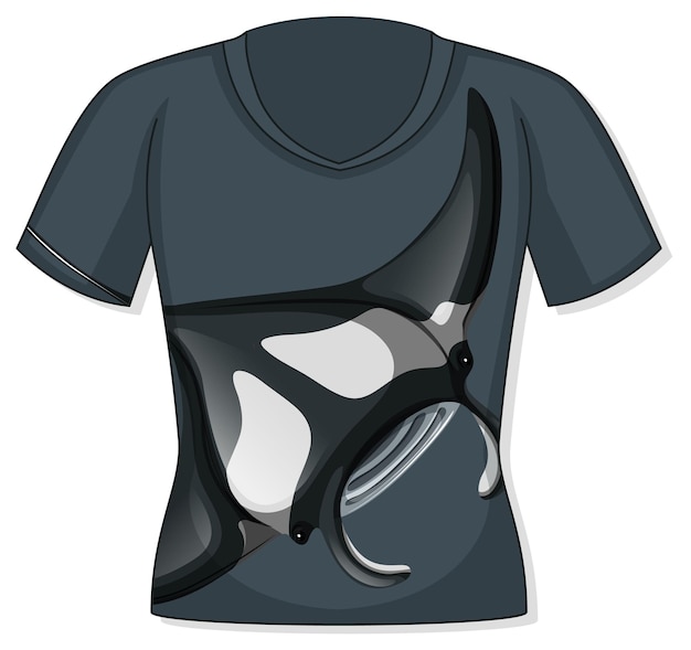 Free Vector front of t-shirt with stingray pattern