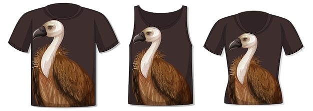 Free vector front of t-shirt with vulture template