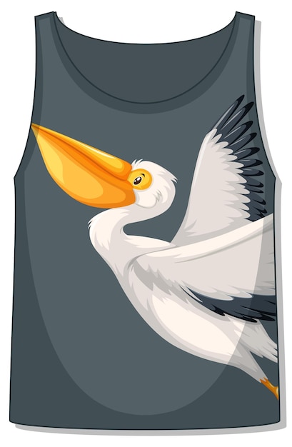 Front of tank top sleeveless with pelican pattern