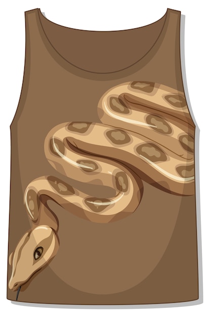 Free vector front of tank top sleeveless with snake pattern