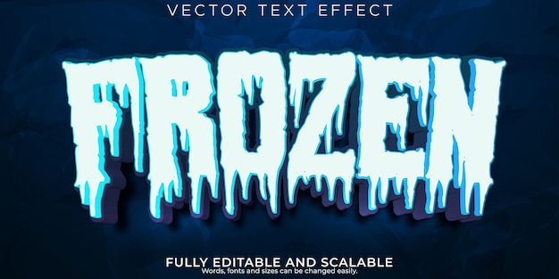 Free vector frozen editable text effect ice and frost text stylex9