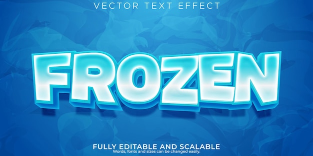 Frozen ice text effect editable cold and snow text style