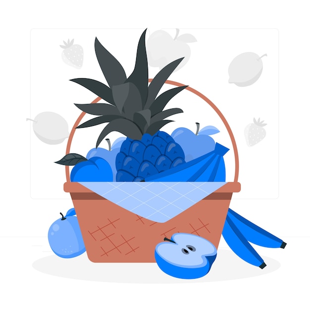 Fruit basket concept illustration