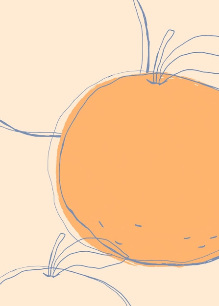 Free Vector fruit doodle orange vector copy space